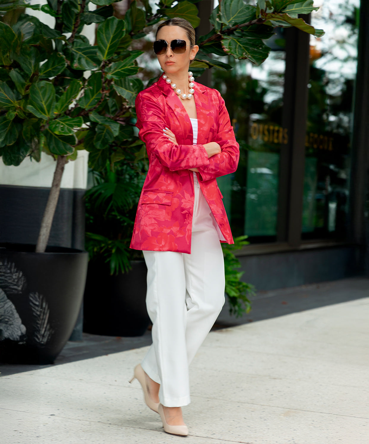Blazer Flora Rojo Geranio
