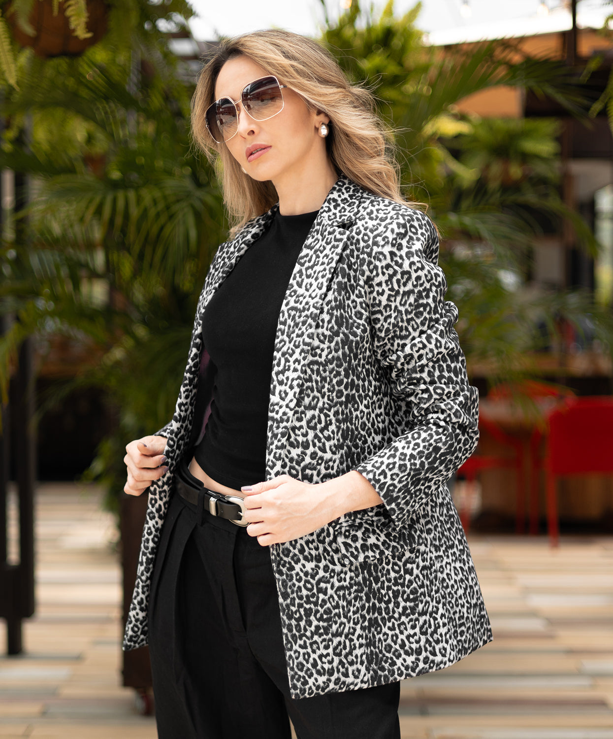 Blazer en Paño Print Montecarlo