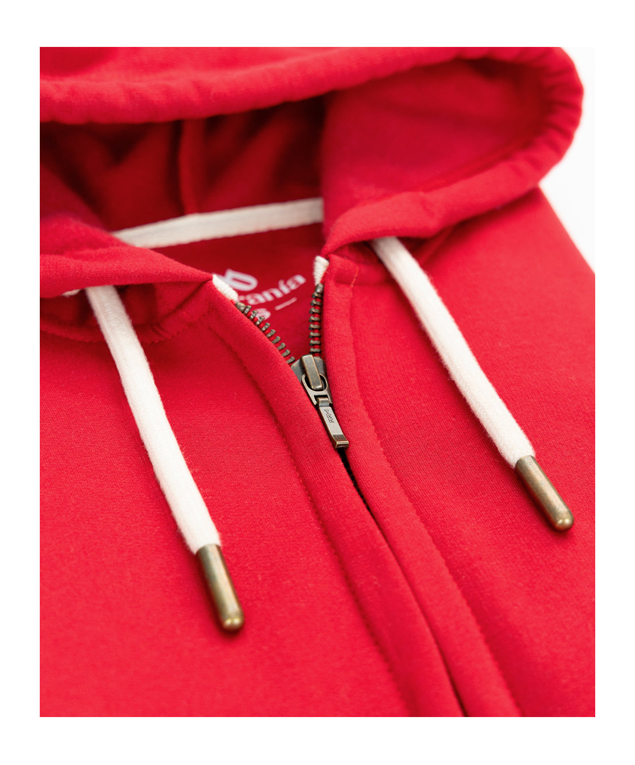 Buzo abierto con Capota Mujer Rojo