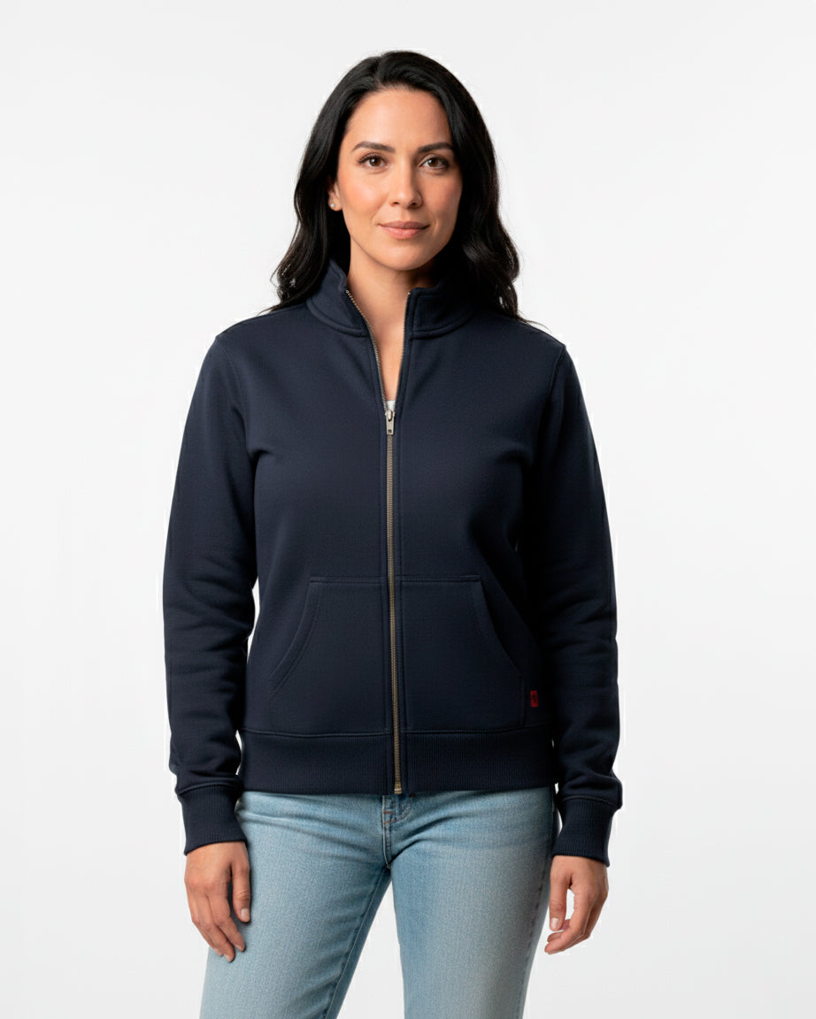 Buzo abierto sin capota mujer Azul Oxford