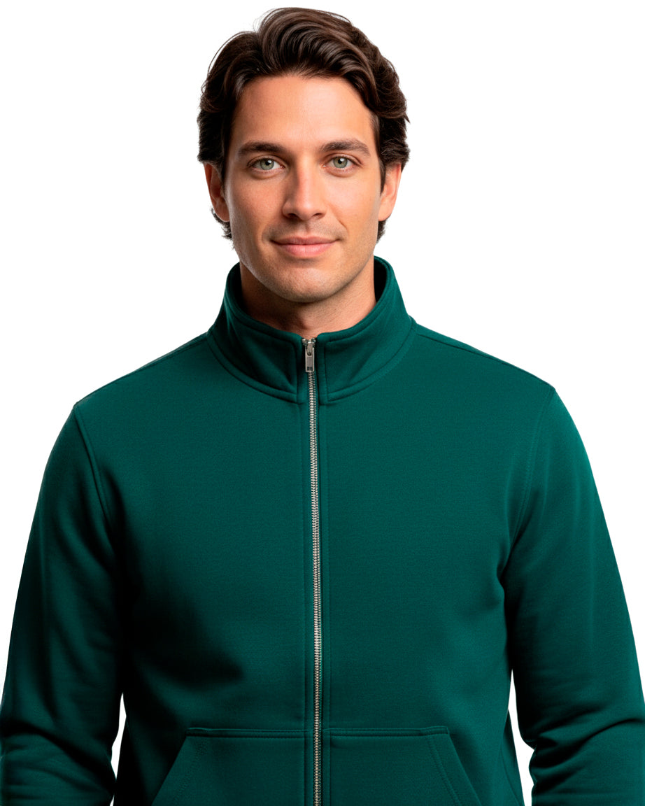 Buzo abierto sin capota Hombre Verde Hoja
