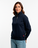 Buzo Cuello alto Mujer Azul Oxford