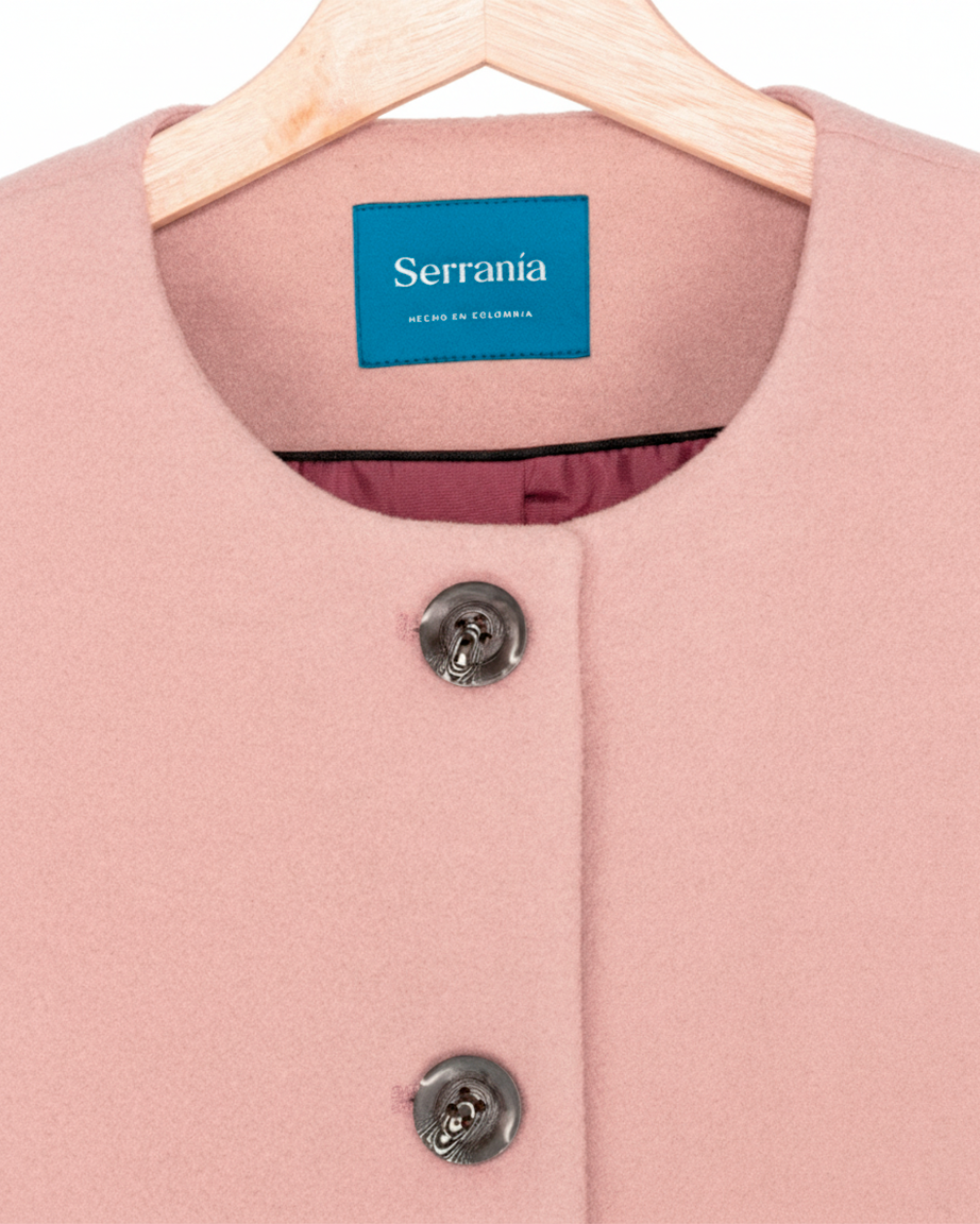 Blazer en Paño Cropped Rosa