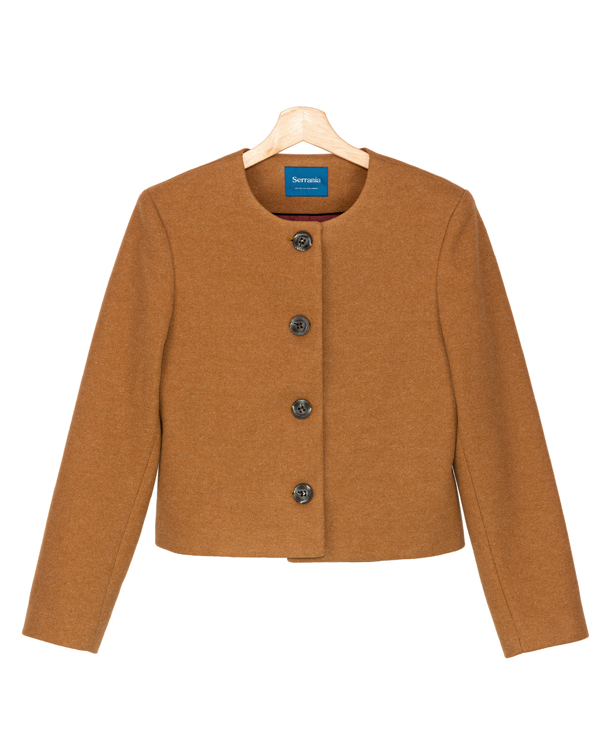 Chaqueta Cropped en Paño Camel Chicago