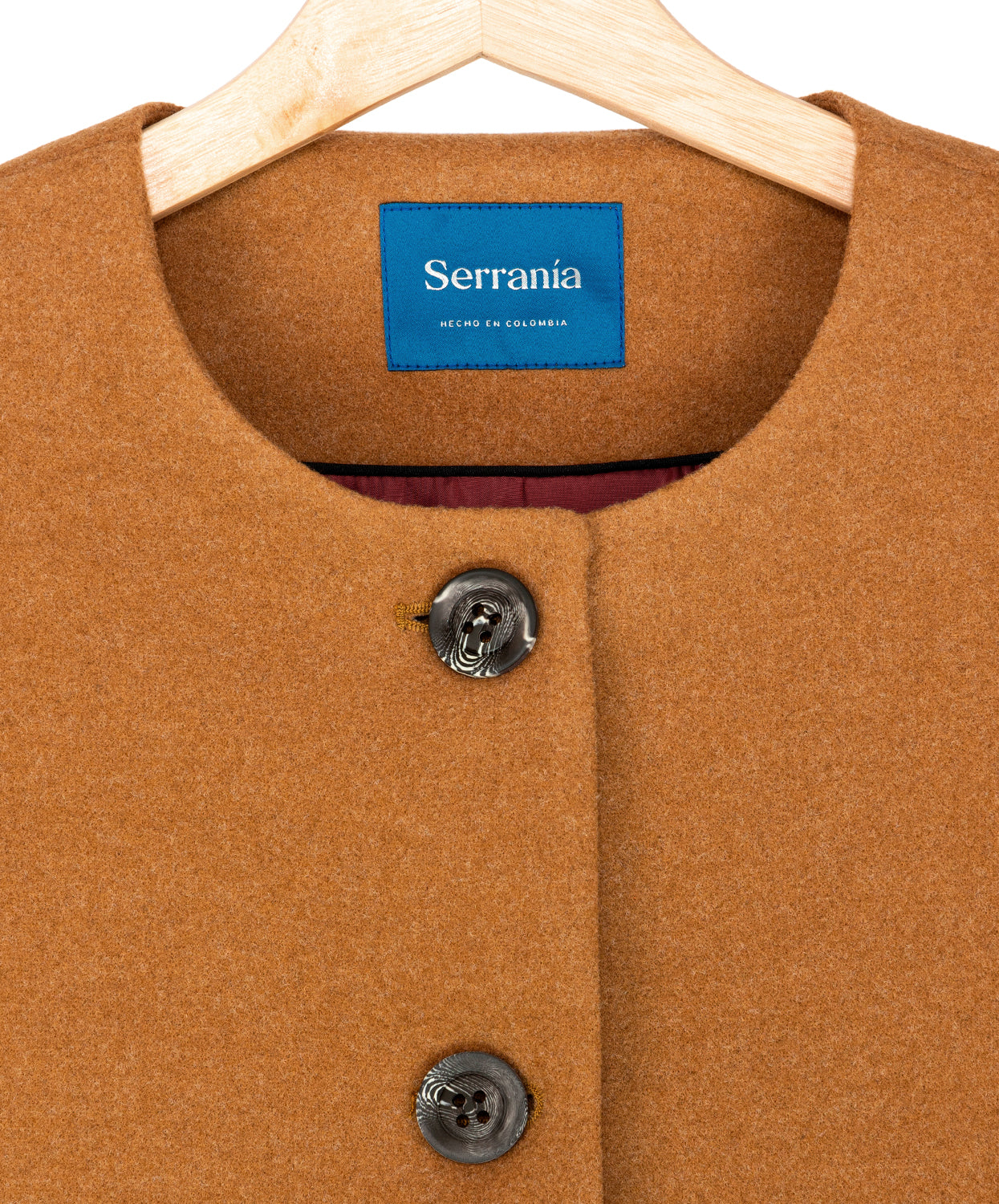 Chaqueta Cropped en Paño Camel Chicago
