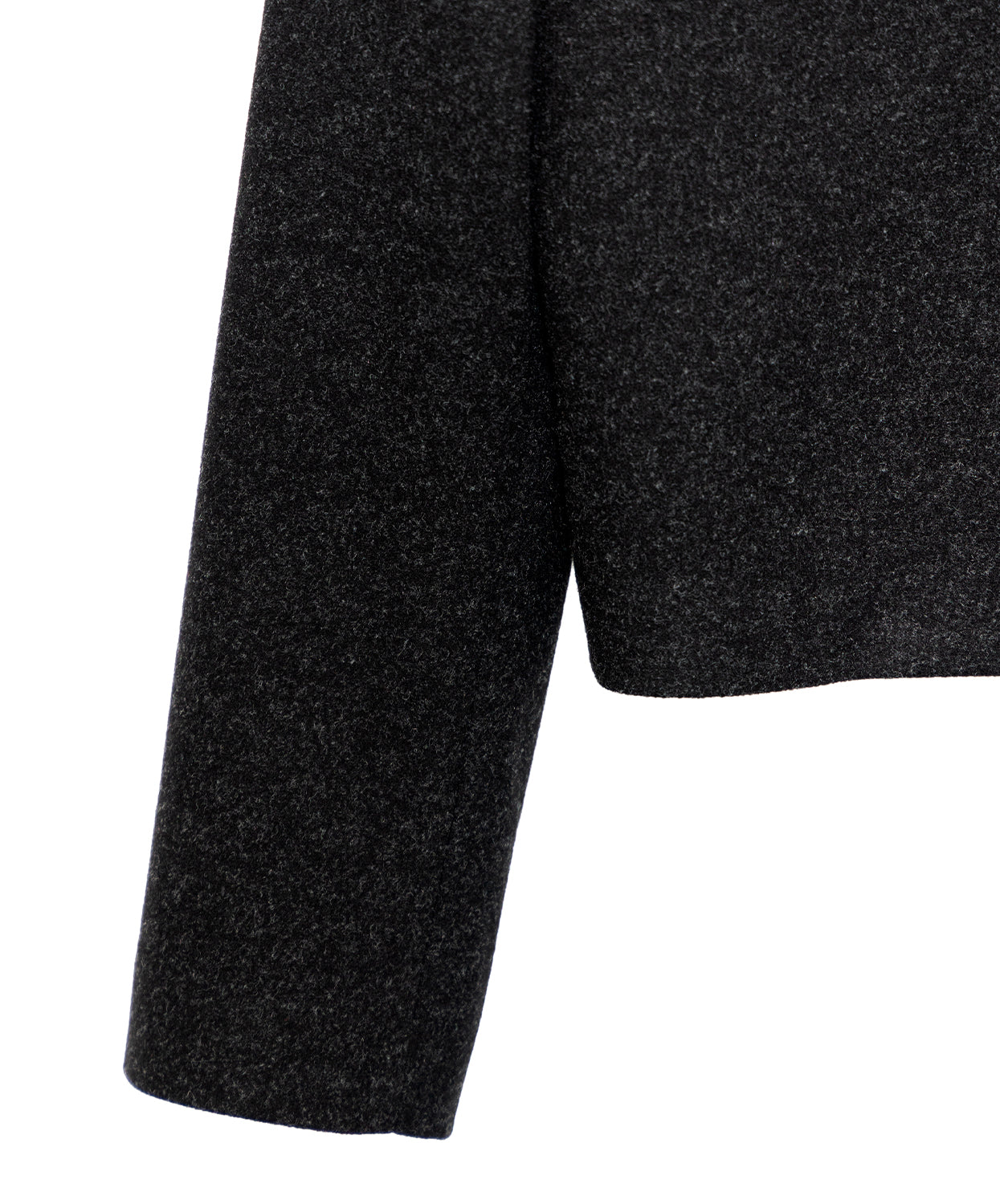 Chaqueta Cropped en Paño Negro Varsovia