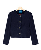 Blazer en Paño Cropped Azul Toronto