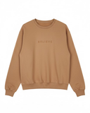 Buzo Bordado Avellana Believe estampado