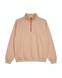 Buzo cuello alto hombre beige/rojo
