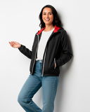 Chaqueta Cyclone Negra Con Cremallera Blanca