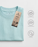 Set 3 Camisetas Elegance Classic: Azul Claro + Neblina + Blanca