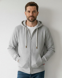 Buzo abierto con capota Hombre Gris Luna