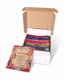 Pack de 3 pañoletas pequeñas (45x45cm) / Garza + Mariposa + Esencia oceánica