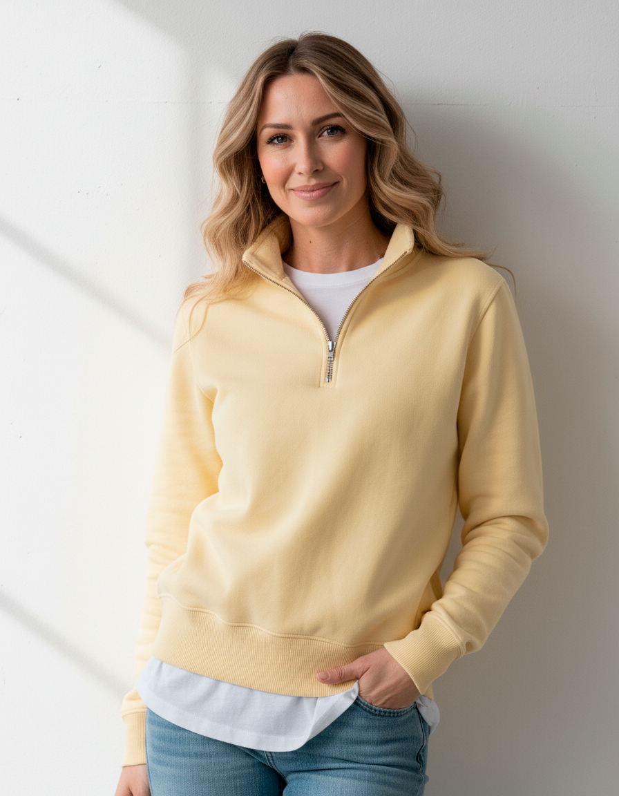 Buzo Cuello alto Mujer Amarillo Sunshine