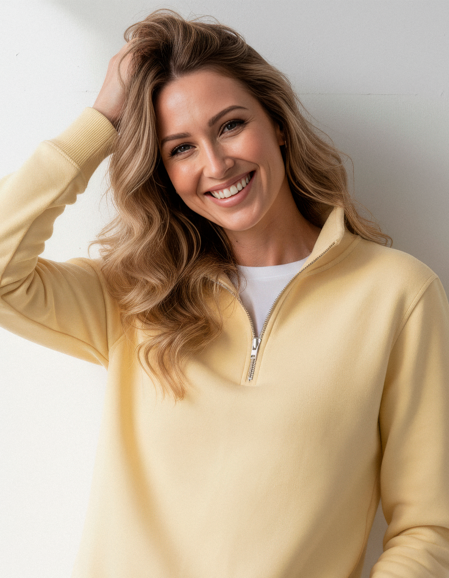 Buzo Cuello alto Mujer Amarillo Sunshine
