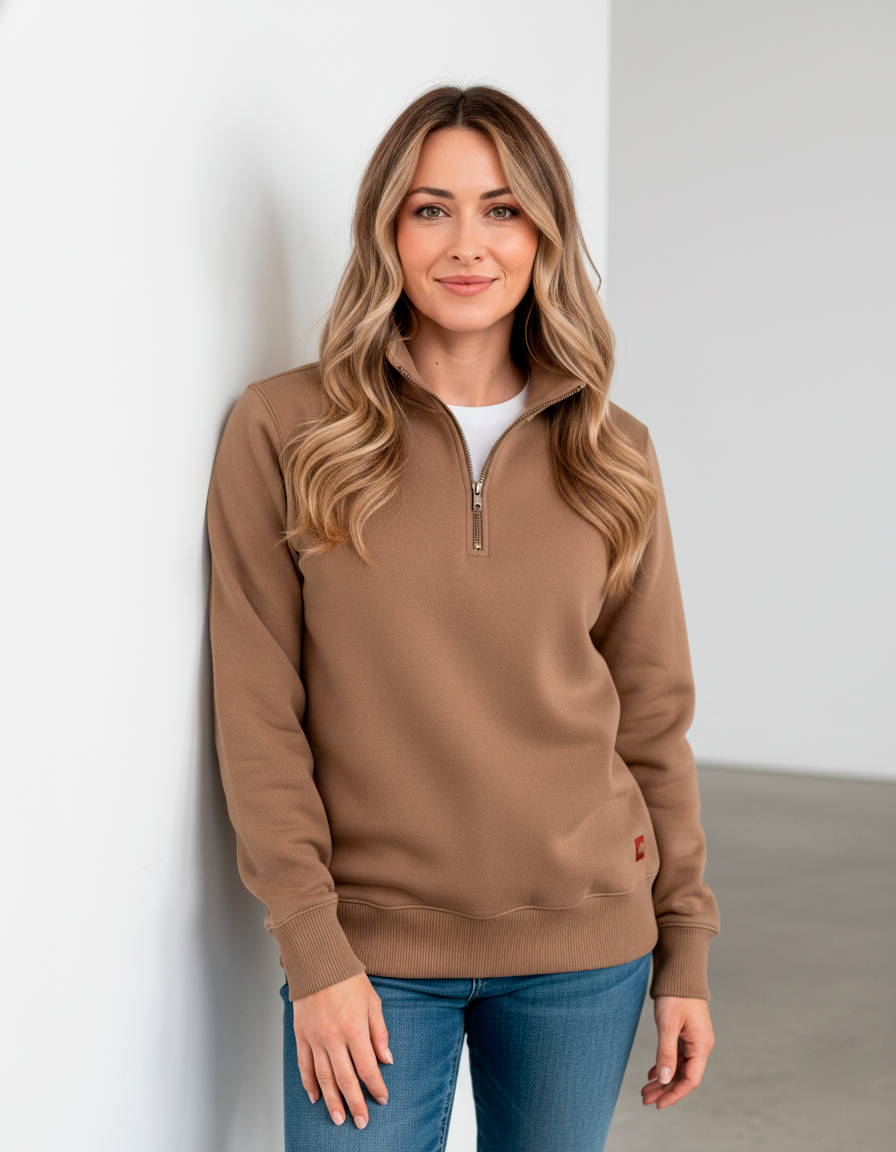 Buzo Cuello alto Mujer Avellana