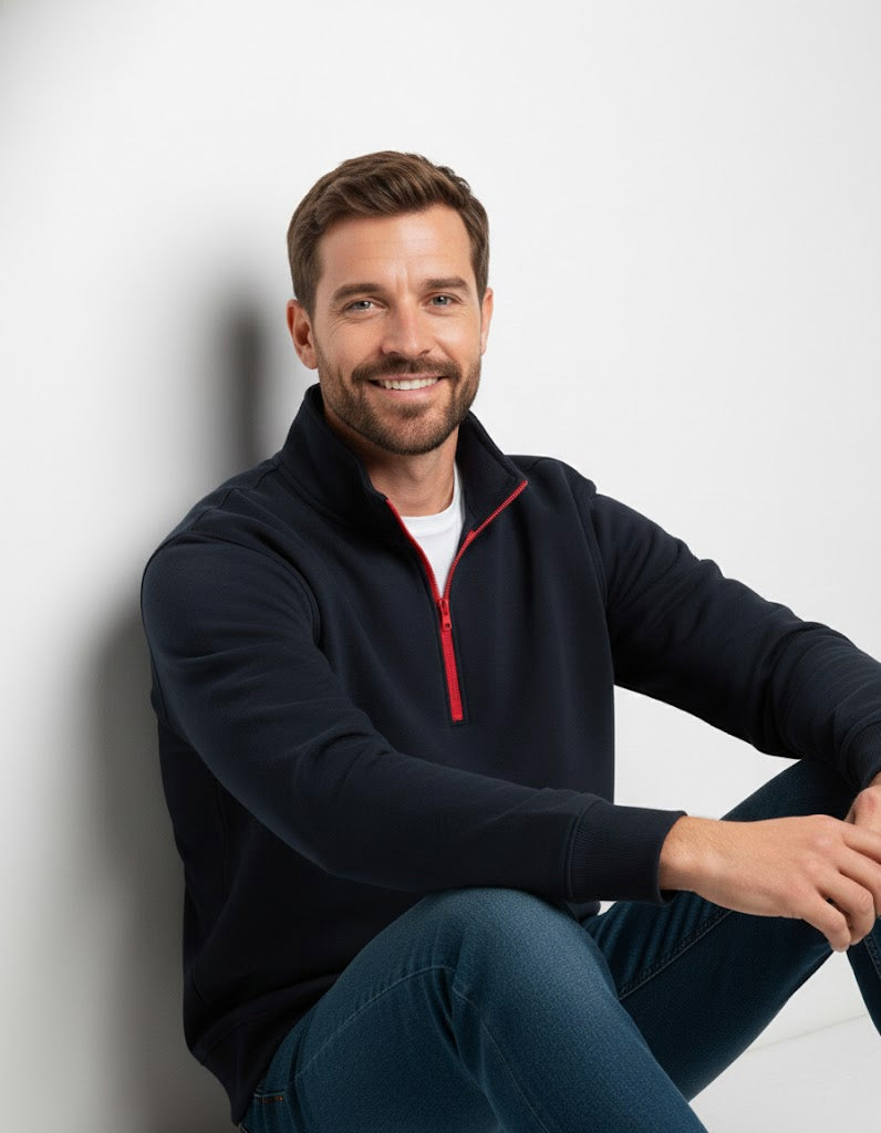 Buzo cuello alto Elite - Azul oxford