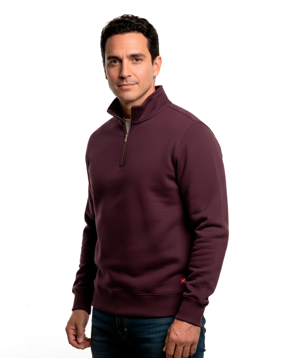 Buzo cuello alto hombre Vinotinto Burdeos