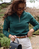Buzo Cuello alto Mujer Verde Hoja