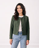 Chaqueta Cropped en Paño Verde Estocolmo