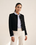 Chaqueta Cropped en Paño Negro Varsovia