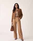 Chaqueta Cropped en Paño Camel Chicago