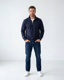 Buzo cuello alto hombre Azul Oxford