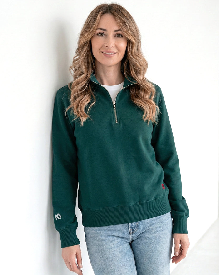 Buzo Cuello alto Mujer Verde Hoja