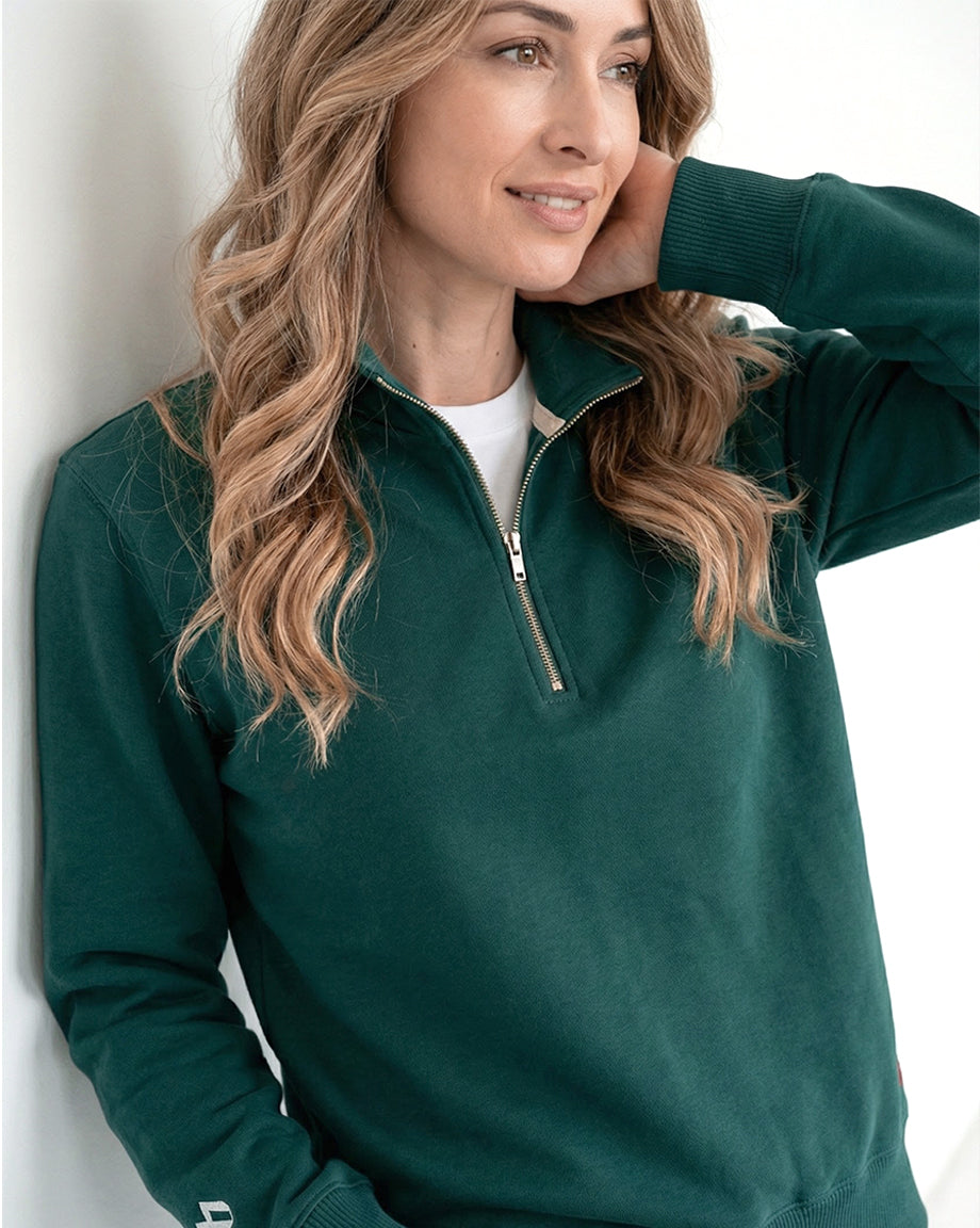 Buzo Cuello alto Mujer Verde Hoja