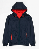 Chaqueta Cyclone Azul Oxford Con Cremallera Roja