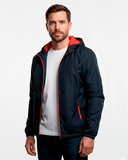 Chaqueta Cyclone Azul Oxford Con Cremallera Roja