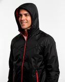 Chaqueta Cyclone Negra Con Cremallera Roja