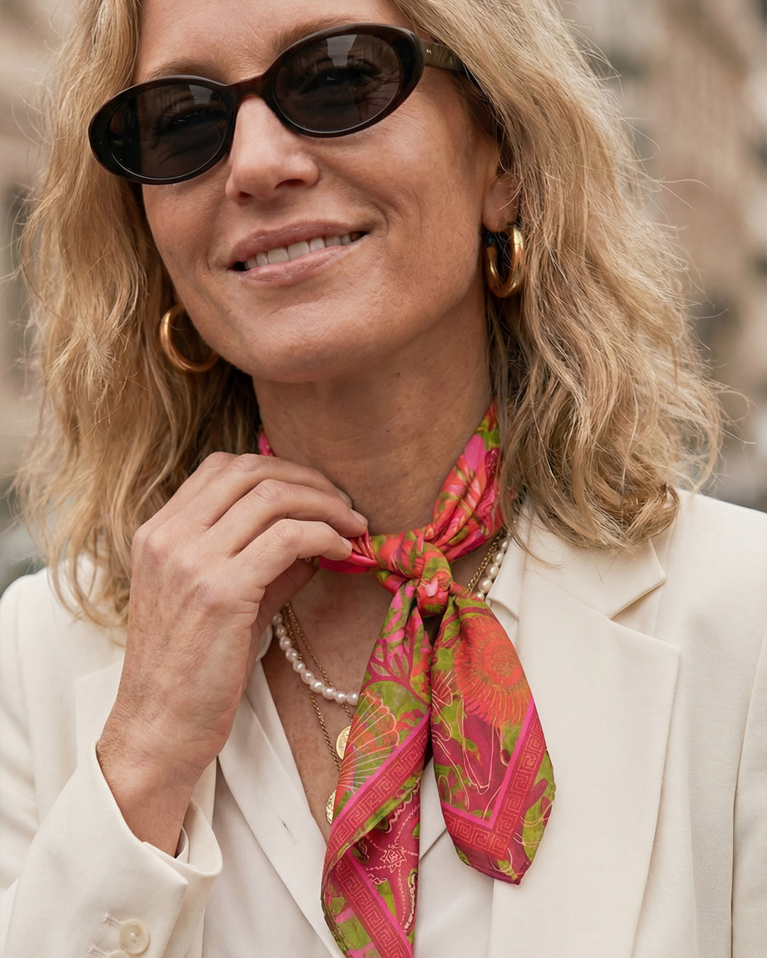 Pack de 3 pañoletas pequeñas (45x45cm) / Garza + Mariposa + Esencia oceánica