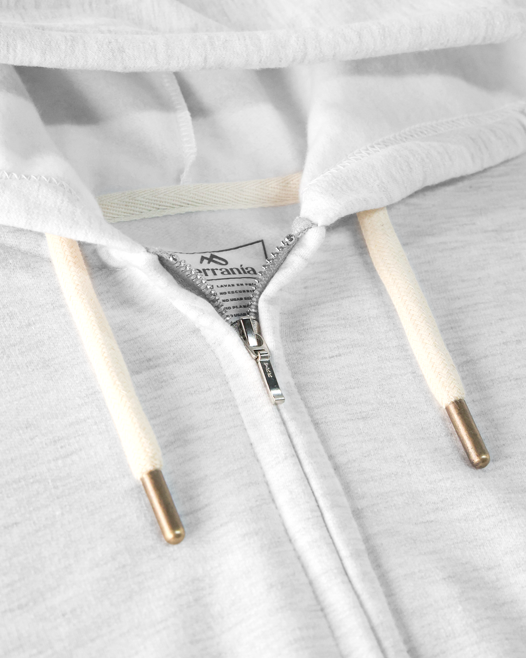 Buzo abierto con Capota Mujer Gris Nieve