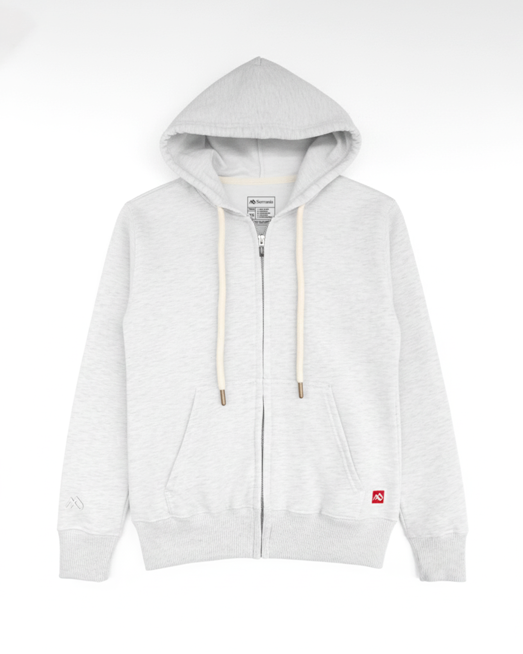 Buzo abierto con Capota Mujer Gris Nieve