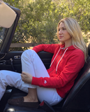 Buzo abierto con Capota Mujer Rojo