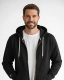 Buzo abierto con capota Hombre Negro
