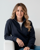 Buzo Cuello alto Mujer Azul Oxford