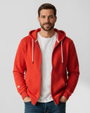 Buzo abierto con capota Hombre Rojo