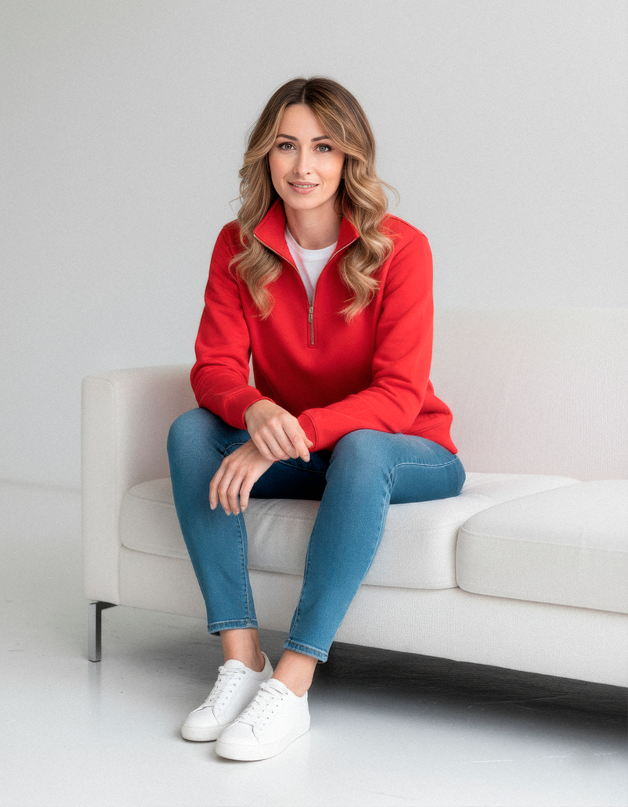 Buzo Cuello alto Mujer Rojo