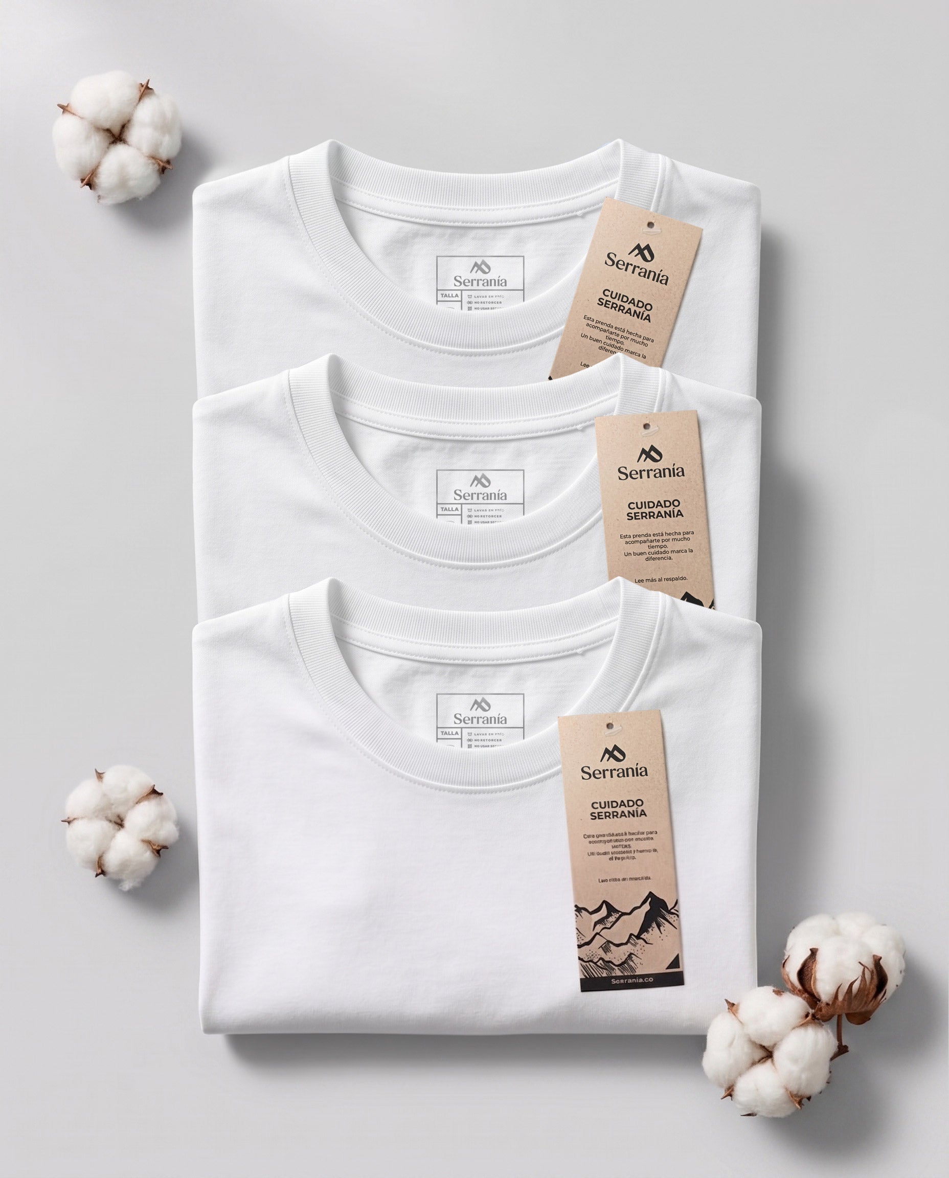 Set 3 Camisetas Elegance Slim Fit Blancas