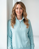 Buzo Cuello alto Mujer Azul Celeste