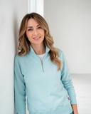 Buzo Cuello alto Mujer Azul Celeste