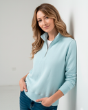 Buzo Cuello alto Mujer Azul Celeste