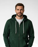 Buzo  abierto con capota Hombre Verde Pino