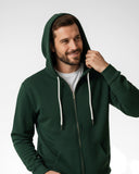 Buzo  abierto con capota Hombre Verde Pino