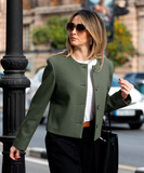 Blazer en Paño Cropped Verde Estocolmo