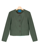 Blazer en Paño Cropped Verde Estocolmo