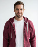 Buzo abierto con capota Hombre Vinotinto Granate