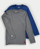 Pack 2 camisetas manga larga Azul y Gris media noche